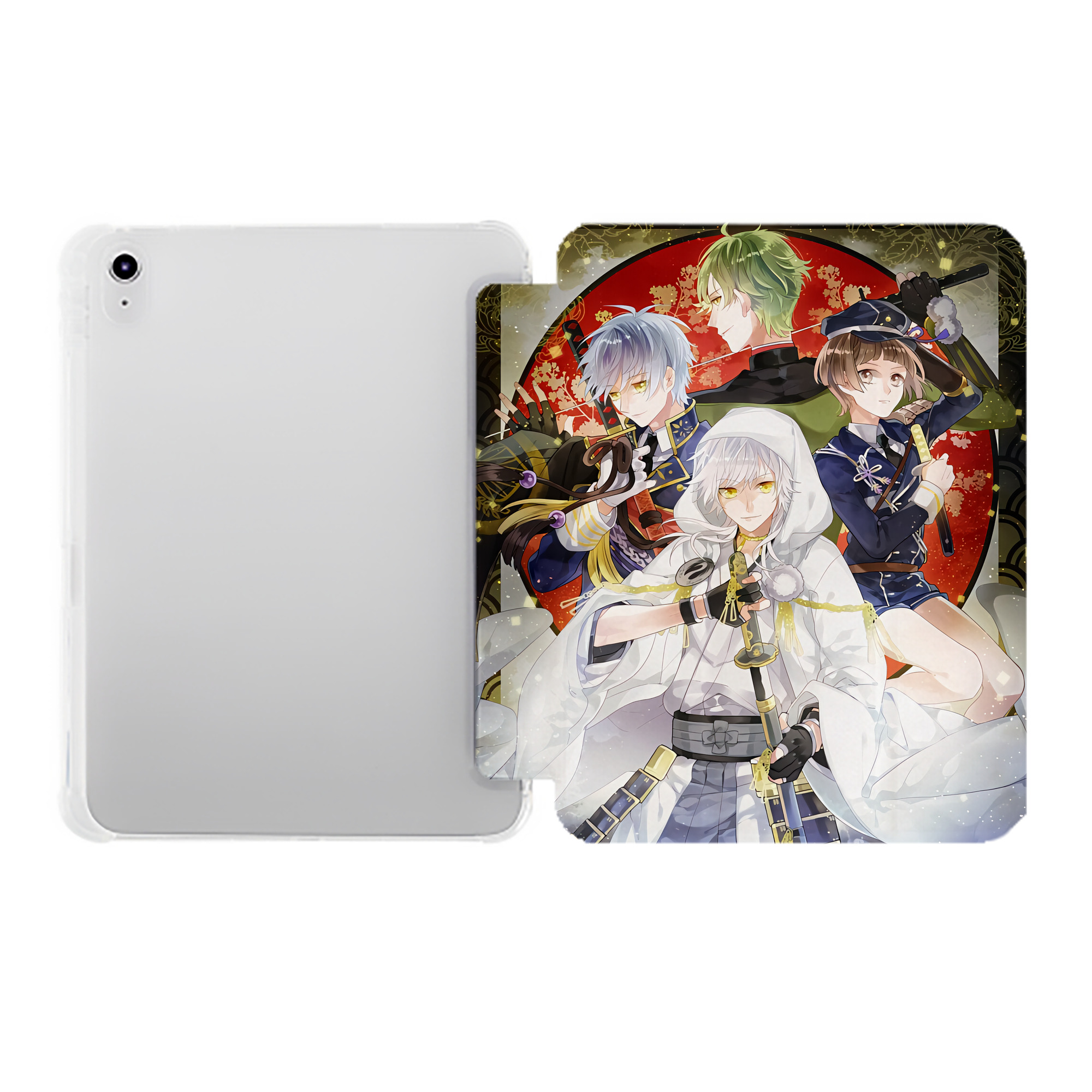 （画像用） 刀剣乱舞 Touken Ranbu IPad ケース ペン収納付き 三つ折りスタンド PUレザー×シリコン 対応機種9.5/10.5/10.9インチ